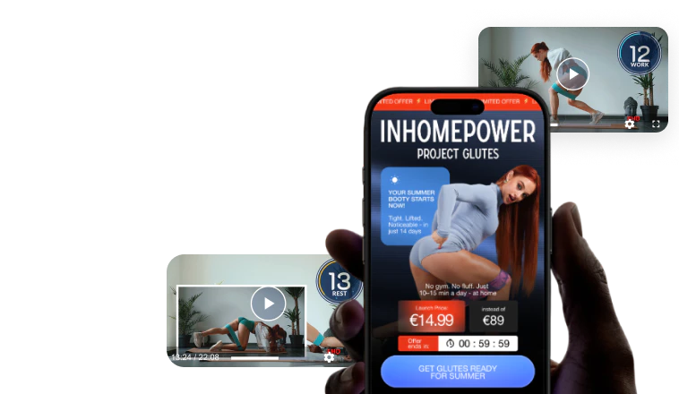 App interface and videos